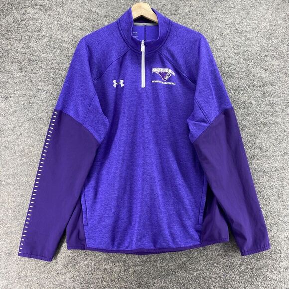 Under Armour Activewear Track Jacket Women L Large Blue Basketball 1/4 Zip - Picture 1 of 8